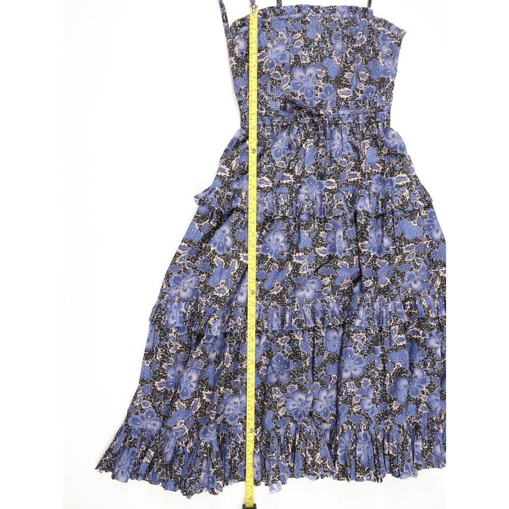 Rare Boho Luxe Ulla Johnson Capsule Collection Tiered Blue Floral Maxi Dress 6 - Picture 11 of 16